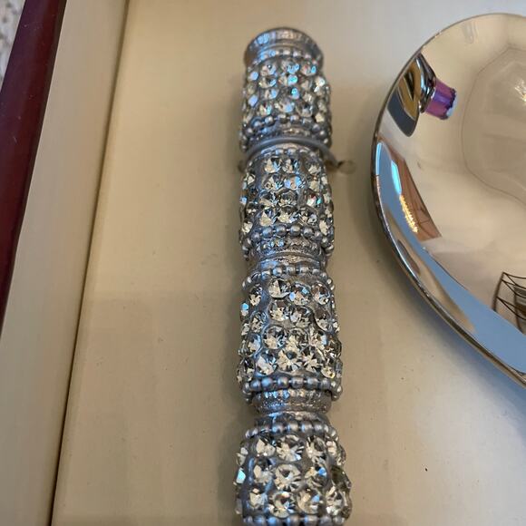 Ridgefield Home Silver Rhinestone Salad Serving Spoons Set of 2 Holiday Glam New - Picture 7 of 7